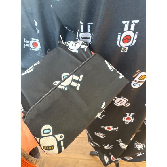 ModCloth Robot Breakfast For Dinner Long Sleeve Sleep Shirt Navy Women Sz S NWT - Picture 6 of 10